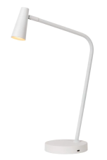 LUCIDE 36620/03/31 STIRLING stolní lampička V475mm LED 3W/230lm 2700K bílá, nabíjecí baterie, 3StepDIM