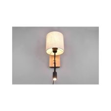 TRIO 212879236 NILAM nástenné svietidlo s vypínačom 1xE27 + SMD LED prírodné drevo, biela