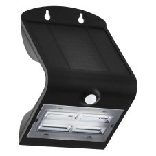 EGLO OUTDOOR 900255 LAMOZZO solárne nástenné svietidlo so senzorom LED 3,2W/440lm 3000+4000+6000K IP54 čierna, priehľadná