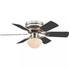 GLOBO 0307W UGO stropný ventilátor s osvetlením na päticu E27 760 mm s ťahovým vypínačom nikel