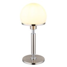 GLOBO 21954C HAKU stolná lampička V400mm 1xE27 matný nikel, biela