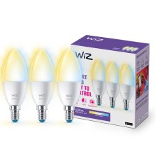 Philips Wiz Tunable white 8720169075696 LED žiarovka D39mm C37 E14 4,9W/470lm 2700-6500K sviečka 3-set