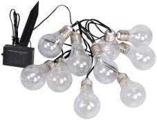 33708- 10 GLOBO Exteriérové solární LED svítidlo, dekorativní řetěz s 10 hruškami na osvětlení zahrady nebo terasy, 10x 0,3W 2700K IP44