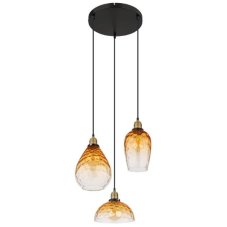 GLOBO 15786-3H1 SALVY závesné svietidlo D460mm 3xE27 čierna, jantárová