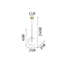 Ideal Lux 326368 EQUINOXE závesné svietidlo D250mm 1xG4 medená