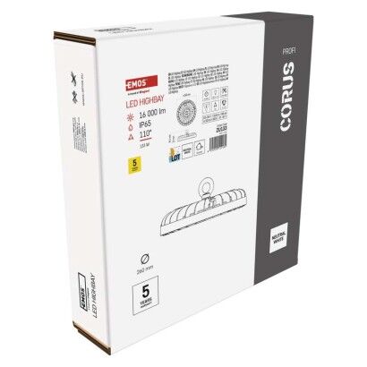 Emos ZU133 LED priemyselné závesné svietidlo HIGHBAY CORUS 133W 16000lm 4000K IP65
