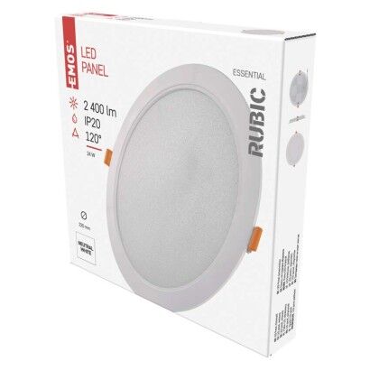 Emos ZD1452 LED RUBIC stropní vestavné klasické svítidlo kruh průměr 220 × 26 mm 24W 2400lm 4000K bílá