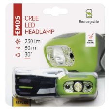 EMOS P3534 čelovka nabíjacia CREE LED 61x37x31mm 230lm, mikro USB B