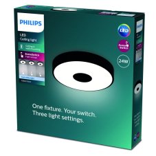 Philips 8720169301313 Coiner stropné svietidlo D389mm LED 24W/2800lm 4000K čierna, SceneSwitch