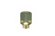 TRIO Reality R57761115 LORD dotyková stolná lampička SMD LED 1,5W/100lm 3000K mosadzná matná, zelená, nabíjateľná batéria, USB-C port