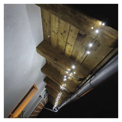 D4AC04 EMOS CLASSIC vánoční řetěz 180 LED, zelený drát, 18m, časovač, studená bílá, IP44