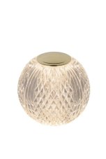 LUCIDE 13599/11/60 CINTRA dotyková stolná lampička V105mm LED 2W/125lm 3000K mosadzná, priehľadná, nabíjateľná batéria, 3StepDIM
