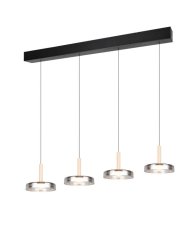 TRIO 354910432 CELESTE závěsné svítidlo SMD LED 4x7,5W/750lm 3000K černá, dřevo, switchdimmer