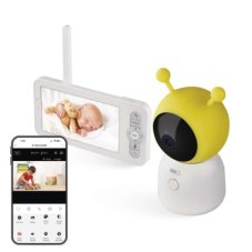 Emos H4052 GoSmart Otočná detská opatrovateľka GUARD s monitorom, biela a žltá Wi-Fi