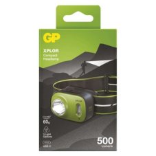 GP P8567 LED nabíjacia čelovka 500lm Li-Po USB-C IPX6 šedo-zelená
