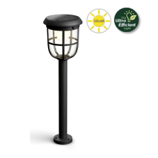 Philips 8720169267213 UltraEfficient Solar Radii solárne stojanové svietidlo/záhradný stĺpik so senzorom PIR LED 1,3W/250lm 3000K IP44 čierna