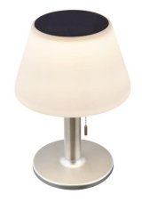 GLOBO SOLAR 33548 solárne svietidlo lampička V280mm LED 10x0,2W 1800K IP44, vrátane batérie 1x 18650 3,7V 1800mAh, nerez, biela