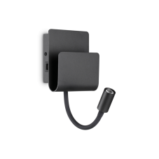 IdealLux 237930 PROBE AP2 nástenné LED svietidlo 9W 580lm 3000K USB port čierna