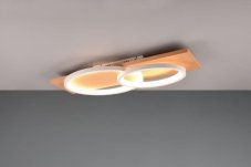 TRIO 641110231 BARCA stropné svietidlo SMD LED 30W/3500lm 3000K biela matná, drevo, switchdimmer