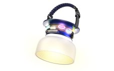 Immax 08493L solárna kempingová lampa LED 10W 3600-4400K RGB IP65, modrá, solárny panel, stmievateľná, integrovaný RGB pásik