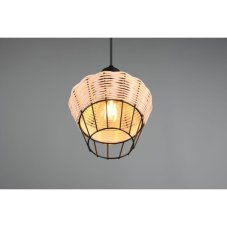 TRIO Reality R31261036 BORKA závesné svietidlo D170mm 1xE27 čierna, prírodná