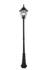 LUTEC 6951301189 LONDON solárne svietidlo/záhradný stĺpik 3xE12 6W IP44 čierna matná