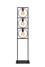 LUCIDE 00727/03/30 SUUS stojacia lampa V1450mm 3xE27 čierna
