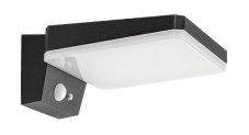 RABALUX 77078 Lasset solárne nástenné svietidlo so senzorom LED 4,4W/200lm 4000K IP54 čierna, biela