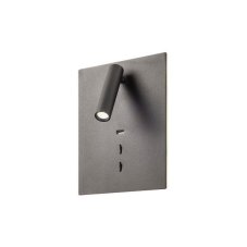 REDO 01-2998 ZEN nástěnné bodové svítidlo/spot s vypínačem LED 16+3W/860+135lm 3000K černá, USB port