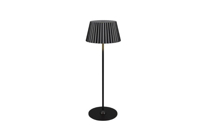 TRIO Reality R57706132 SUAREZ venkovní stolní lampa SMD LED V390mm 1,5W/200lm 3000K IP44 černámatná, nabíjecí baterie, USB-C port, nabíjecí stanice, ON/OFF