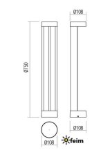 REDO 90365 ZEUS exteriérový stĺpik COB LED 11,5W 482lm 3000K IP54 antracit