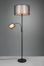 TRIO 411400232 BURTON stojací lampa 1xE27, 1xE14 V1740mm černá matná, kouřová