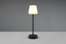 TRIO Reality R54086132 MARTINEZ vonkajšia dotyková stolná lampička SMD LED V390mm 2,2W/250lm 2700-6500K IP44 čierna matná, nabíjateľná batéria, USB-C port