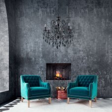 MD72709-6B ITALUX Barocco Black glamour křišťálový lustr 6X40W E14 IP20