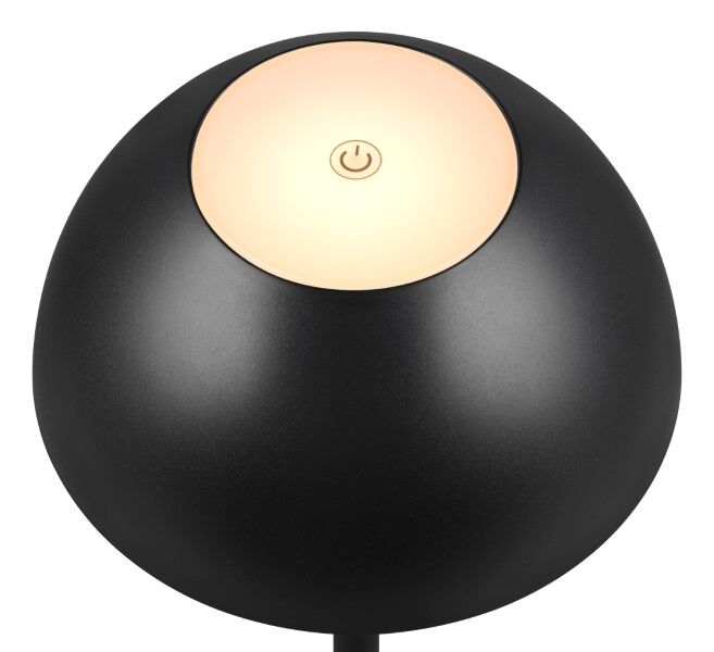 TRIO Reality R54106132 RICARDO vonkajšia dotyková stolná lampa SMD LED V300mm 1,7W/240lm 3000K IP54 čierna matná, nabíjateľná batéria, USB-C port