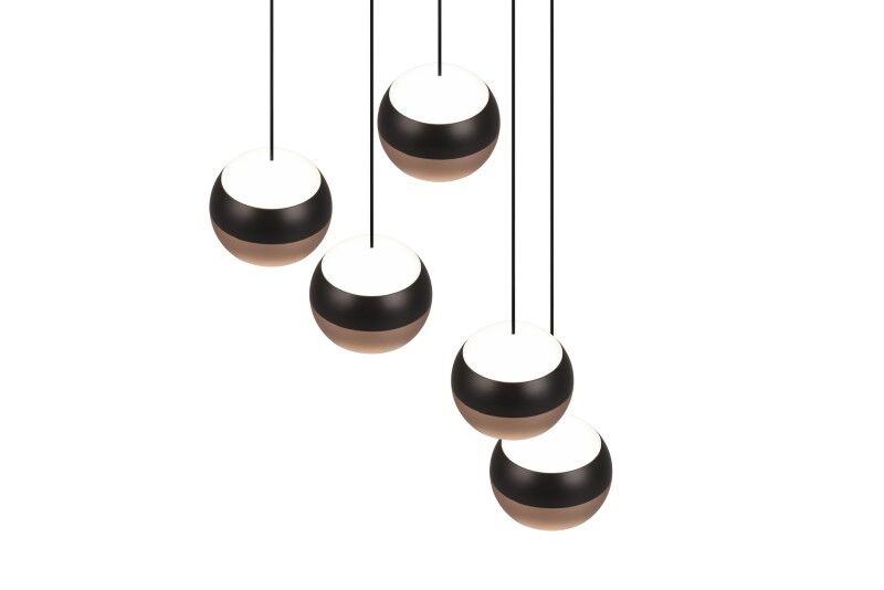 TRIO SELECT 344430532 ORBIT závesné svietidlo D300mm SMD LED 5x8W/960lm 2300+3000+4000K čierna matná, kávová, switchdimmer