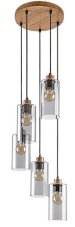 RABALUX 72125 Tanno závesné svietidlo 5xE27 D250mm imitácia dreva, dymová