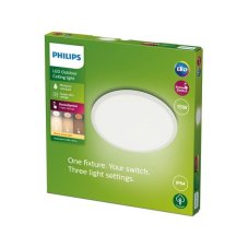 Philips 8719514417953 SuperSlim vonkajšie stropné svietidlo LED 15W/1300lm 2700K IP54 biela SceneSwitch