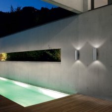 Exteriérové nástenné svietidlo Ideal lux 033020 GUN AP2 BIG ALLUMINIO 2xE27 60W IP54 IP54