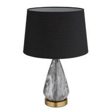 GLOBO 24147B KISA stolná lampa V540mm 1xE27 mosadzná, imitácia mramoru, čierna