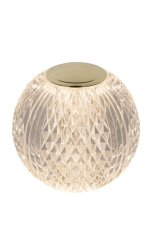 LUCIDE 13599/02/60 CINTRA dotyková stolná lampička V105mm LED 2W/125lm 2700K mosadzná, priehľadná, nabíjateľná batéria, 3StepDIM