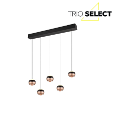 TRIO SELECT 344410532 ORBIT závesné svietidlo SMD LED 5x8W/960lm 2300+3000+4000K čierna matná, kávová, switchdimmer