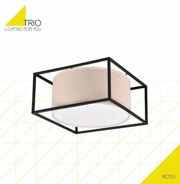 TRIO 603100244 ROSS stropné svietidlo 2xE27 čierna matná, béžová