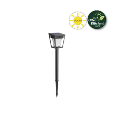 Philips 8720169362147 UltraEfficient Nissa solárne stojanové svietidlo/stĺpik zapichovací so senzorom LED V490mm + hrot203mm 1,8W/250/25lm 3000K IP44 čierna