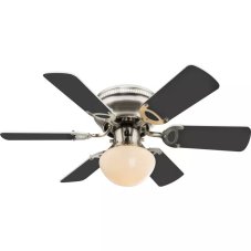 GLOBO 0307W UGO stropný ventilátor s osvetlením na päticu E27 760 mm s ťahovým vypínačom nikel