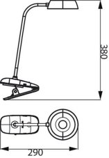 Philips 8719514396890 Donutclip stolní dotyková klipsová lampička s lupou LED 3W/175lm 4000K USB bílá stmívatelná