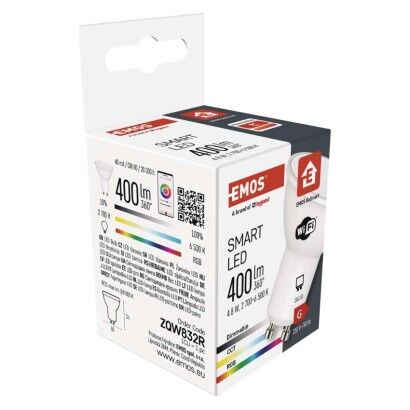 Emos ZQW832R LED žárovka GU10 GoSmart MR16 4,8W 400lm 2700–6500K