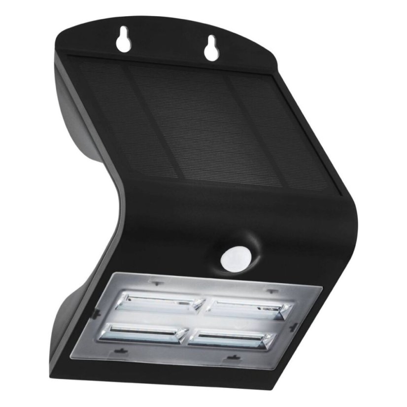 EGLO OUTDOOR 900255 LAMOZZO solární nástěnné svítidlo se senzorem LED 3,2W/440lm 3000+4000+6000K IP54 černá, průhledná