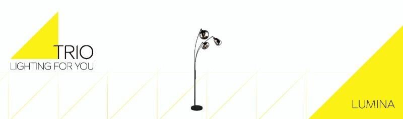 TRIO 417000332 LUMINA stojaca lampa 3xE14 V2000mm čierna matná, chrómová