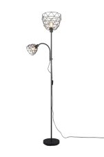 TRIO Reality R40712032 HAVAL stojacia lampa 1xE27, 1xE14 V1800mm čierna matná